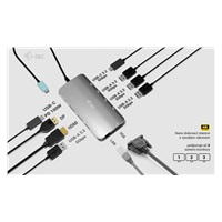 i-tec USB-C Metal Nano 3x Display (DP, HDMI and VGA) Docking Station, PD 100 W