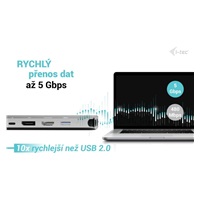 i-tec USB-C Metal Nano 3x Display (DP, HDMI and VGA) Docking Station, PD 100 W