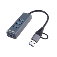 PremiumCord Hub 5G SuperSpeed, USB-C a USB-A na 4x USB-A 3.2 Gen 1