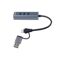 PremiumCord Hub 5G SuperSpeed, USB-C a USB-A na 4x USB-A 3.2 Gen 1