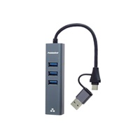 PremiumCord Adaptér USB-C a USB-A na Gigabit 10/100/1000Mbps + 3x USB 3.2 konektor