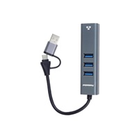 PremiumCord Adaptér USB-C a USB-A na Gigabit 10/100/1000Mbps + 3x USB 3.2 konektor