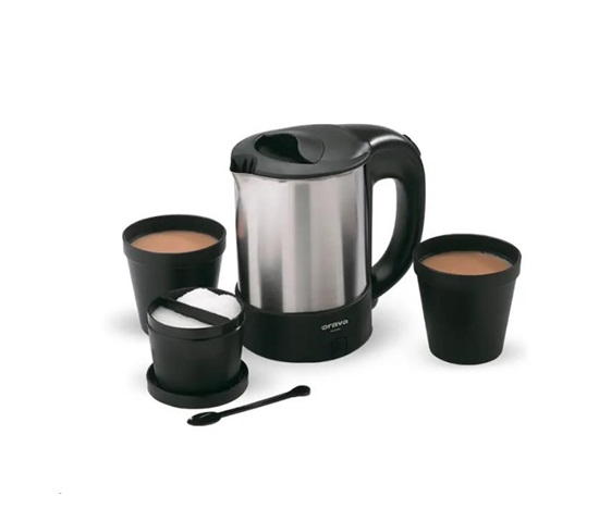 Orava elektrická cestovní konvice, 0,5 l, automatické vypnutí, ochrana proti přehřátí, krytá topná spirála, příslušentsv