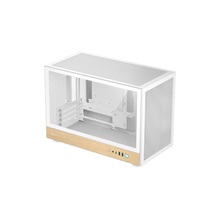 DEEPCOOL Case CH260 WOOD WH, mATX, Průhledná bočnice, bílo-dřevěná