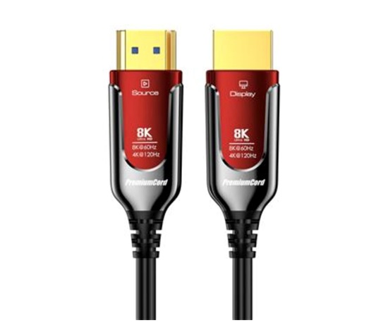 BAZAR - PREMIUMCORD Ultra High Speed HDMI 2.1 optický fiber kabel 8K@60Hz, zlacené 15m - Poškozený obal (Komplet)