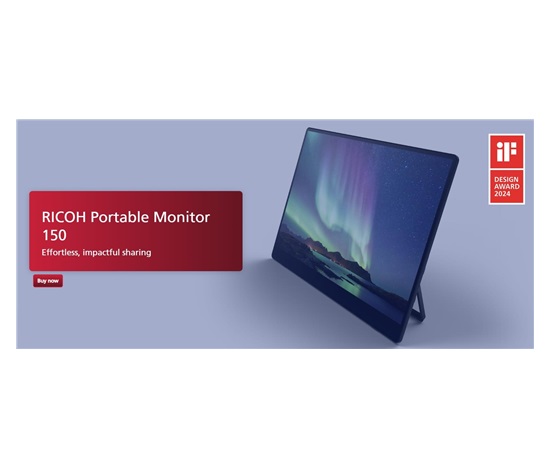 RICOH Portable LCD 150 15.6" 16:9 1920x1080 OLED 1ms 100,000:1 10-point Multi-Touch USB-C Powered, Ultra-Lightweight