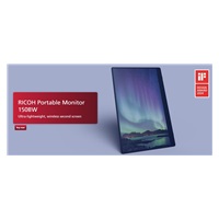 RICOH Portable LCD 150BW 15.6" 16:9 1920x1080 OLED 1ms 100,000:1 Wireless/Miracast USB-C/Li-Ion Battery Powered