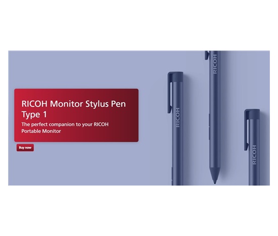 RICOH Portable LCD Stylus Pen 18g, Wacom AES2.0 sensor, 4096 pressure detection, AAAA Battery-powered - pro RICOH LCD