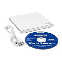 BAZAR - HITACHI LG - externí mechanika DVD-W/CD-RW/DVD±R/±RW/RAM GP57EW40, Slim, White, box+SW - Poškozený obal (Komplet
