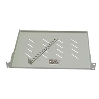 BAZAR - LEXI-Net 19" police s perforací 1U/650mm, nosnost 45kg, šedá - prohnutá