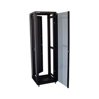 XtendLan 19" stojanový rozvaděč 47U 600x800, nosnost 800kg, skleněné dveře, plná záda, kolečka, rozložený, černý