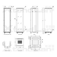 XtendLan 19" stojanový rozvaděč 47U 600x800, nosnost 800kg, skleněné dveře, plná záda, kolečka, rozložený, černý