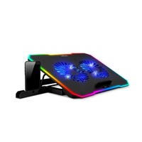 EVOLVEO CoolPro, chladící podložka pod notebook, 2x ventilátor, RGB podsvícení, černá
