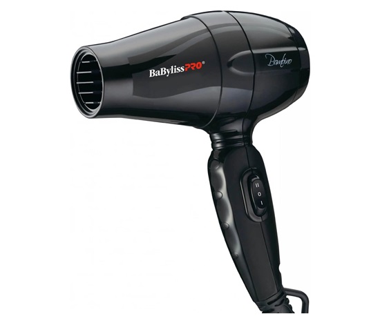 BaByliss PRO BAB5510E mini fén, 1200 W, duální napětí, difuzér, koncentrátor, černý