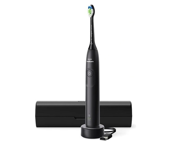 Philips Sonicare 5300 HX7101/02 sonický zubní kartáček černý, tlakový senzor, BrushSync, cestovní pouzdro
