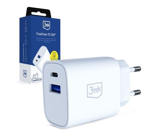 3mk FlowPower 30W 1A1C PD 3,0 QC4+ White