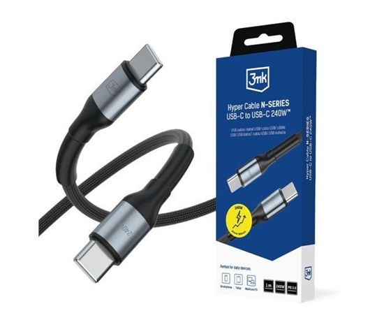 3mk Hyper Cable N-SERIES C to C 1m PD 3.0 QC 3.0 48V/5A 240W Black