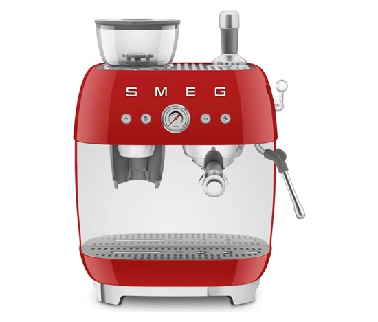 Smeg EGF03RDEU Retro Style pákový kávovar, červený, integrovaný mlýnek, 20 bar, 2,4 l, 1650 W