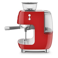 Smeg EGF03RDEU Retro Style pákový kávovar, červený, integrovaný mlýnek, 20 bar, 2,4 l, 1650 W