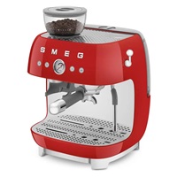 Smeg EGF03RDEU Retro Style pákový kávovar, červený, integrovaný mlýnek, 20 bar, 2,4 l, 1650 W