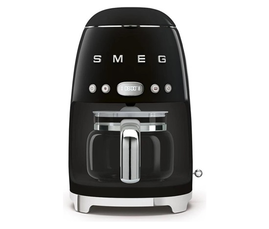 Smeg Retro Style DCF02BLEU překapávač kávy černý, 10 šálků, 1,25 l, automatický start, keep warm