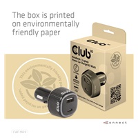 BAZAR - Club3D Auto nabíječka pro Notebooky 63W, 2 porty (USB-A + USB-C) - Poškozený obal (Náhradní krabice)