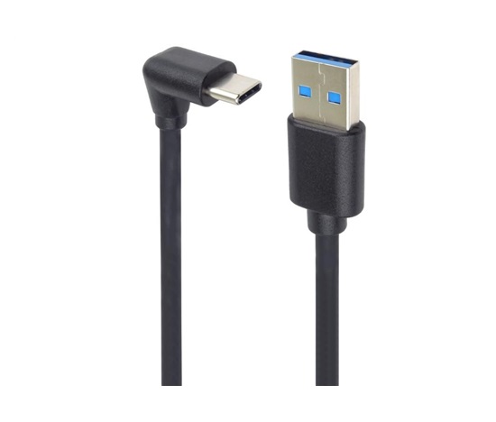 PremiumCord Kabel USB typ C/M zahnutý konektor 90° - USB 3.0 A/M, 50cm