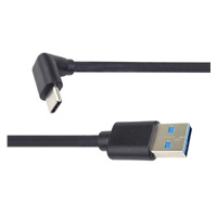 PremiumCord Kabel USB typ C/M zahnutý konektor 90° - USB 3.0 A/M, 50cm