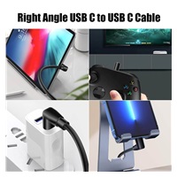 PremiumCord Kabel USB typ C/M zahnutý konektor 90° - USB 3.0 A/M, 50cm