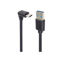 PremiumCord Kabel USB typ C/M zahnutý konektor 90° - USB 3.0 A/M, 2m