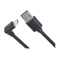 PremiumCord Kabel USB typ C/M zahnutý konektor 90° - USB 3.0 A/M, 2m