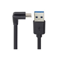 PremiumCord Kabel USB typ C/M zahnutý konektor 90° - USB 3.0 A/M, 3m