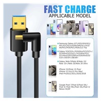 PremiumCord Kabel USB typ C/M zahnutý konektor 90° - USB 3.0 A/M, 3m