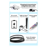 PremiumCord USB 3.2 Gen 2 repeater a prodlužovací kabel C-Male-A-Female, 10Gbps Aluminium 7m