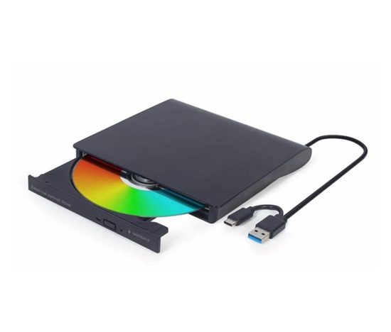 GEMBIRD externí mechanika DVD, USB-C, černá