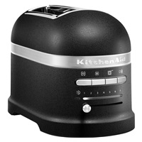 KitchenAid Artisan 5KMT2204EBK toustovač černá litina, 2 topinky, auto senzor, 7 stupňů, bagel, rozmrazování