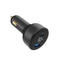 GEMBIRD Nabíječka do auta, 1x USB, 1xUSB-C, rychlo-nabíječka, QC3.0, 30 W, černá