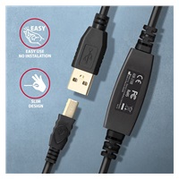 BAZAR - AXAGON ADR-210B, USB 2.0 A-M -> B-M aktivní propojovací / repeater kabel, 10m - Poškozený obal (Komplet)