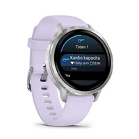 BAZAR - Garmin Venu® 4 - 41 mm Silver / Periwinkle silikonový řemínek - Poškozený obal (Komplet)