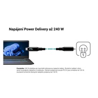 i-tec Thunderbolt 4/USB4 Class Pro Cable 240W with LCD (40 Gbps, 150 cm)