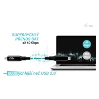 i-tec Thunderbolt 4/USB4 Class Pro Cable 240W with LCD (40 Gbps, 150 cm)