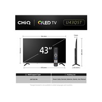 BAZAR - CHiQ U43QST TV 43", UHD, QLED, ultratenká, Google TV, DLG 120 Hz, Dolby Audio, Frameless, metalická - Poškozený