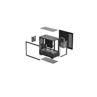BAZAR - DEEPCOOL Case CG380 3F, mATX, ARGB, Průhledná bočnice, 3x120mm Fan, černá - Rozbaleno (Komplet)