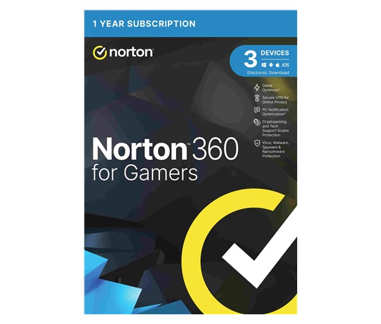 1+1 s 50% slevou NORTON 360 FOR GAMERS 50GB CZ 1 uzivatel pro 3 zarizeni  na 1 rok ESD