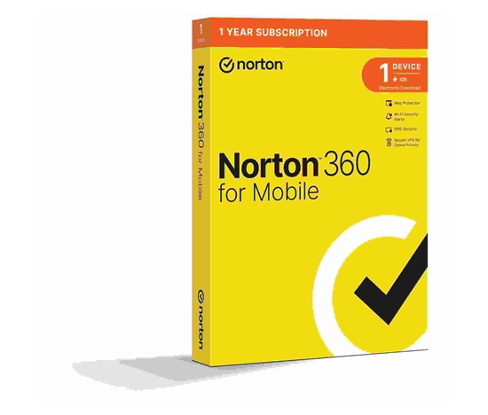 1+1 s 50% slevou NORTON 360 MOBILE 1 uživatel pro 1 zařízení na 1 rok ESD