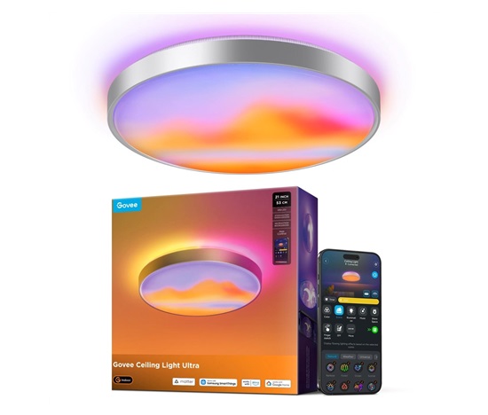 Govee Ultra RGBICWW Smart duální kulaté stropní světlo 5000lm 53cm Matter