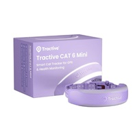 Tractive CAT 6 Mini – chytrý GPS lokátor pro kočky a monitor zdraví s integrovaným obojkem - levandulový