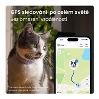 Tractive CAT 6 Mini – chytrý GPS lokátor pro kočky a monitor zdraví s integrovaným obojkem - levandulový
