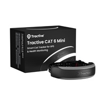 Tractive CAT 6 Mini – chytrý GPS lokátor pro kočky a monitor zdraví s integrovaným obojkem - černý