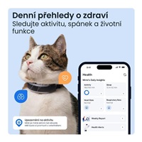 Tractive CAT 6 Mini – chytrý GPS lokátor pro kočky a monitor zdraví s integrovaným obojkem - černý